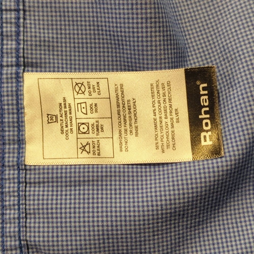 Medium Blue Rohan Button Up Travel Short Sleeved Performance Shirt - Picture 6 of 6